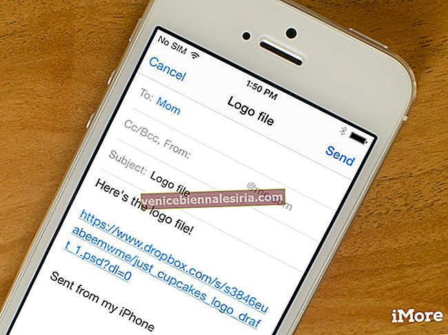 Cara menghantar fail besar melalui e-mel dari iPhone dan iPad