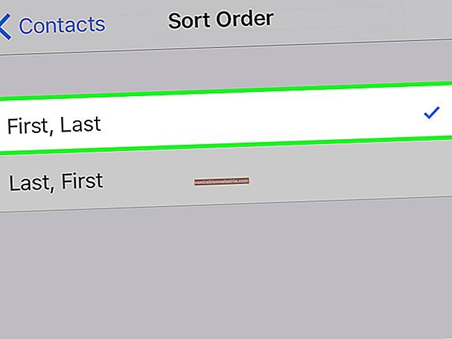 Cum se modifică ordinea de sortare a contactelor iPhone